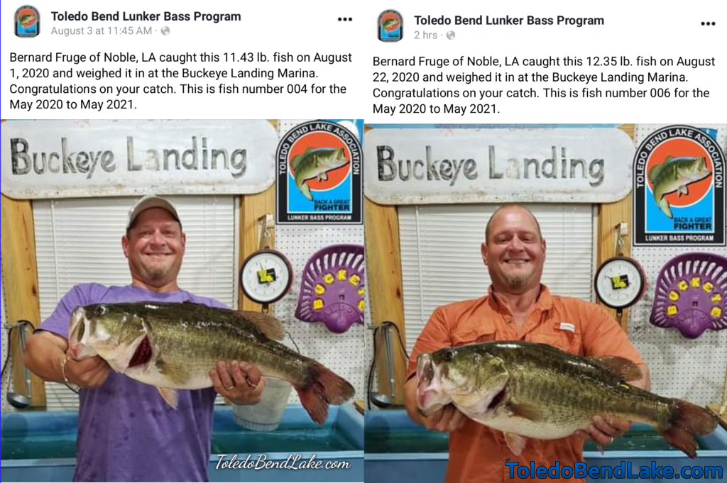 Two fish of a lifetime by the same angler! – Toledo Bend Lake